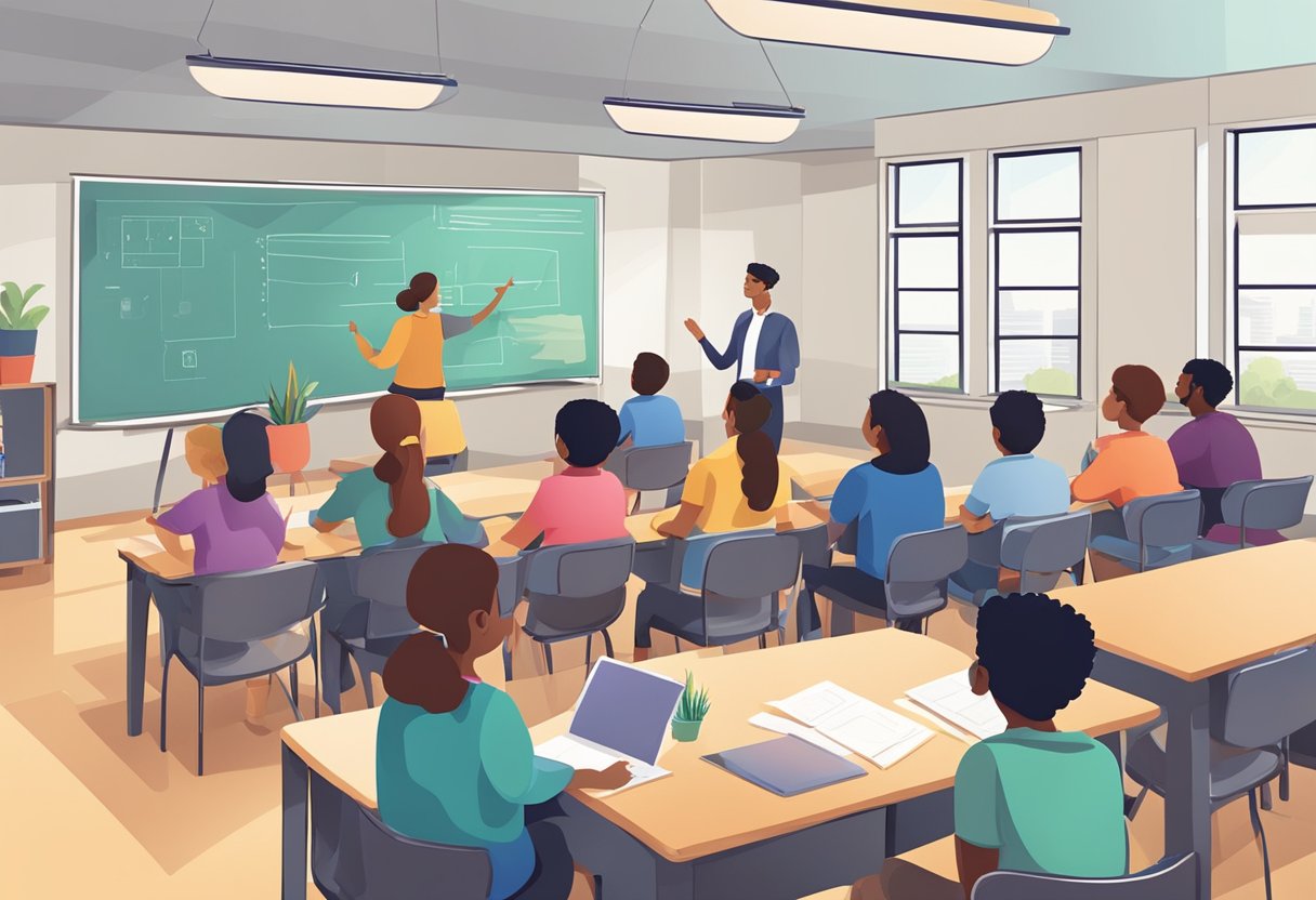 Emotional Intelligence in Education: Impactful Statistics Emotional Intelligence in Education,learning,education LearningMole A classroom setting with students engaged in various activities, such as group discussions, presentations, and one-on-one interactions with teachers