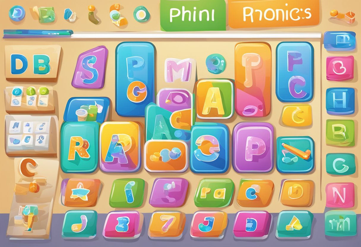 AI-Enhanced Phonics Learning: 12 Tools and Techniques for Modern Classrooms Phonics Learning,classroom,tech LearningMole A colorful array of phonics learning tools and techniques displayed on a modern, interactive digital platform
