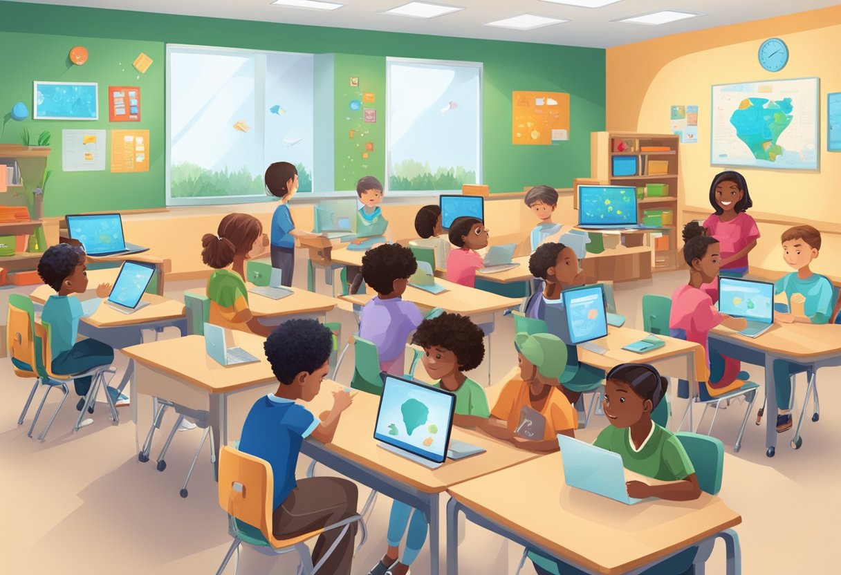 Emerging AI Technologies in Special Education: Transforming Learning for All Students AI technologies,Special Education LearningMole AI technologies: A diverse group of children with various abilities engage with AI technology in a classroom setting, demonstrating social integration in special education