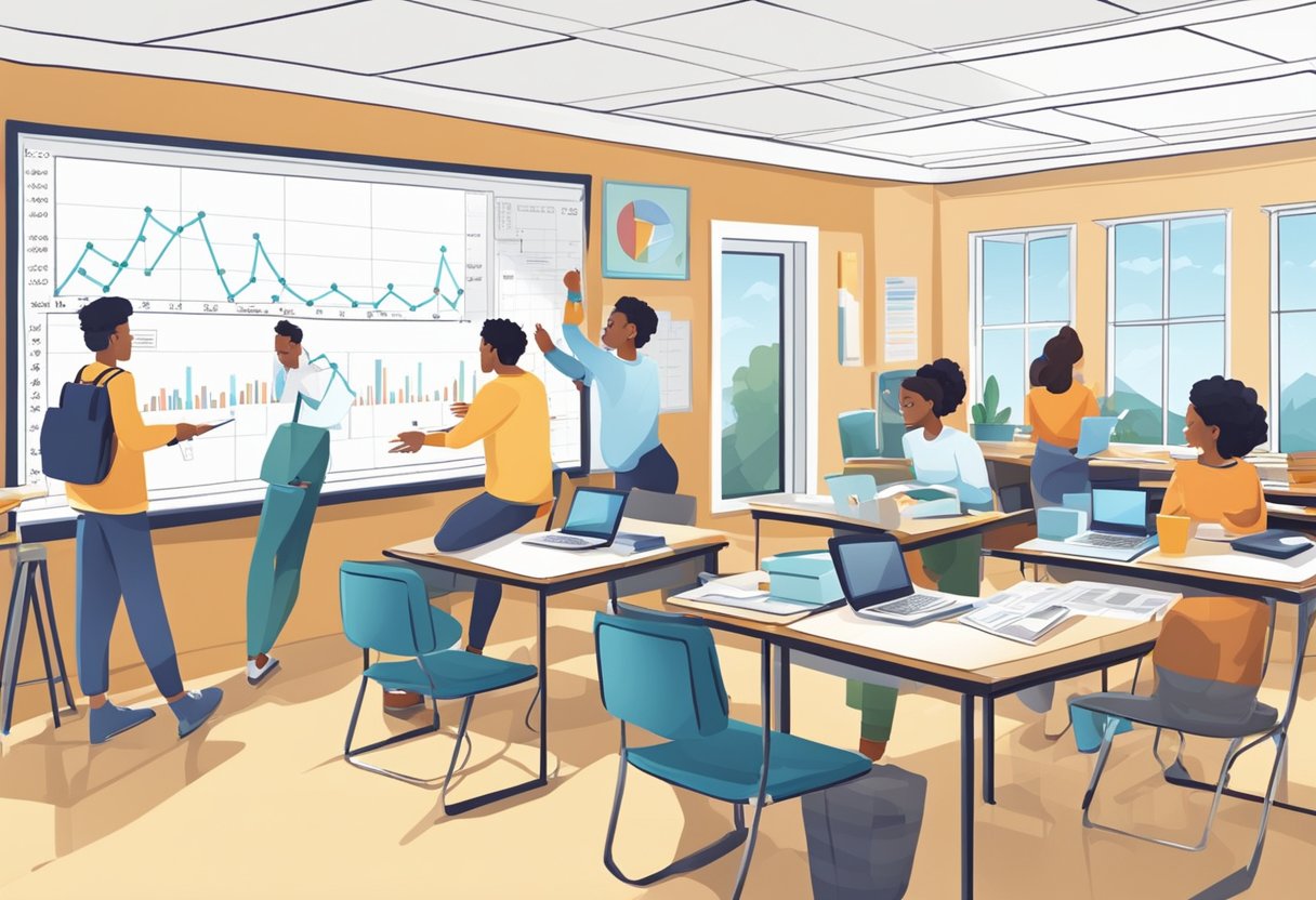 Case Studies: Successful Statistics and Probability Projects in Schools - Inspiring Real-World Maths Success Stories Statistics and Probability,Statistics LearningMole A classroom with students working on statistics and probability projects, using charts, graphs, and data sets
