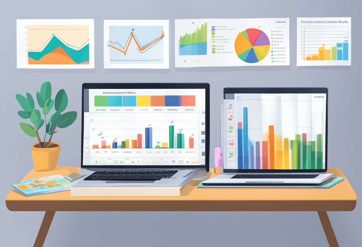 Assessment and Progress Tracking in Financial Literacy: Simple Ways to Measure Your Money Skills Financial Literacy,Assessment LearningMole A desk with financial literacy books, a laptop, and a progress tracker chart with colorful graphs and charts displayed on the screen