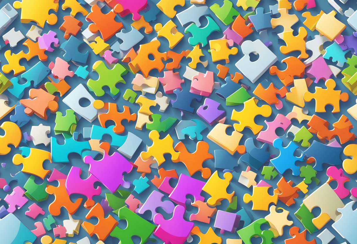 How Puzzles & Games Supports Cross-Curricular Learning: Fostering Holistic Education Through Fun Activities puzzles and games,Puzzle LearningMole puzzles and games: A colorful puzzle and game pieces scattered across a table, surrounded by books on various subjects. A diverse range of educational materials and tools