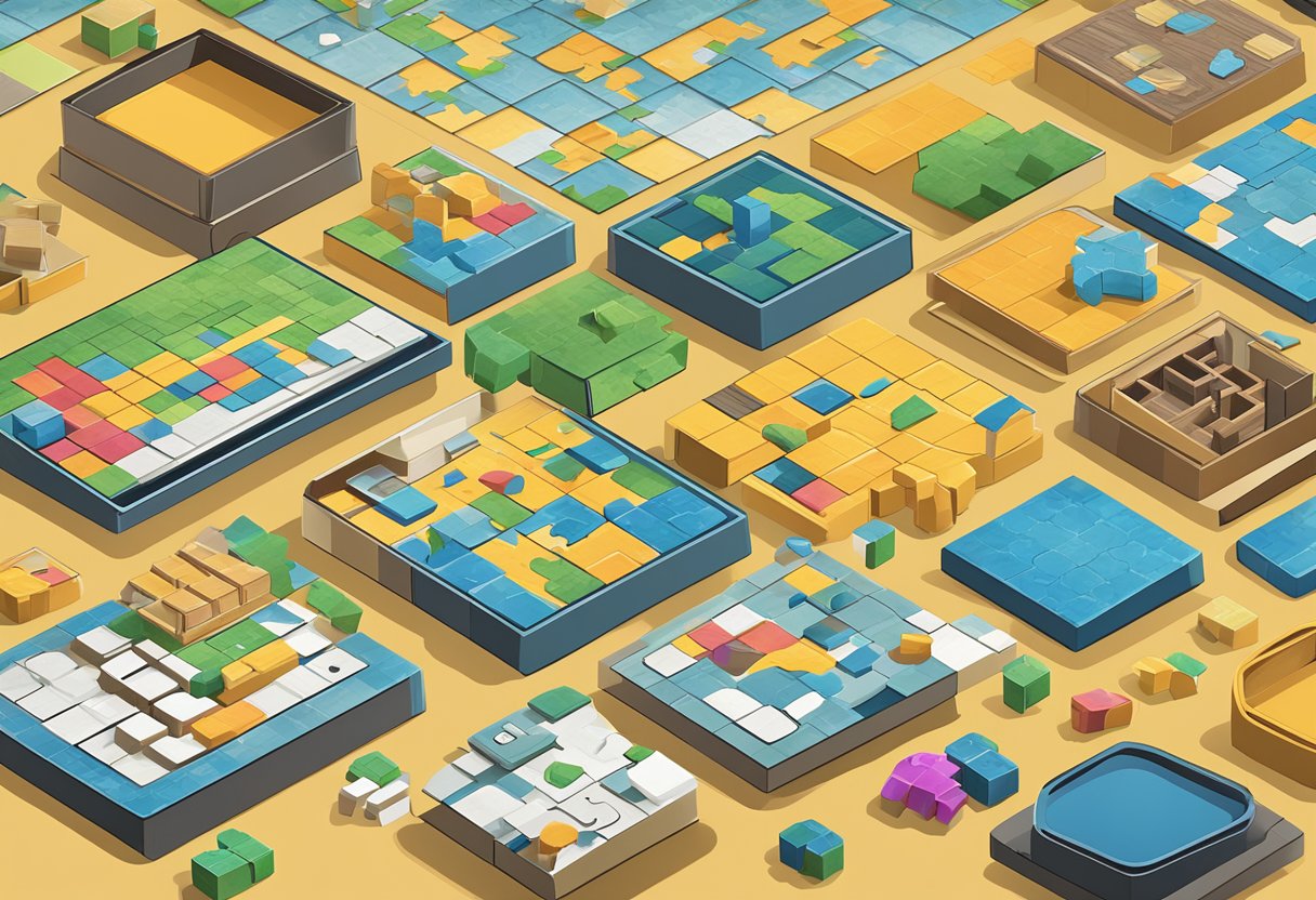 Assessment and Progress Tracking in Puzzles & Games: Empowering Your Gaming Journey Puzzles and games,Puzzle LearningMole A variety of puzzles and games spread out on a table, with different options for customization and personalization visible