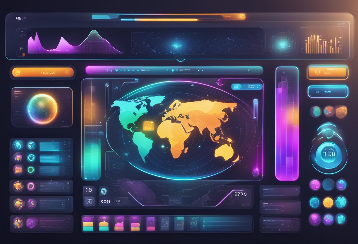 Assessment and Progress Tracking in Puzzles & Games: Empowering Your Gaming Journey Puzzles and games,Puzzle LearningMole A futuristic gaming interface displays data and progress tracking in a variety of educational puzzles and games