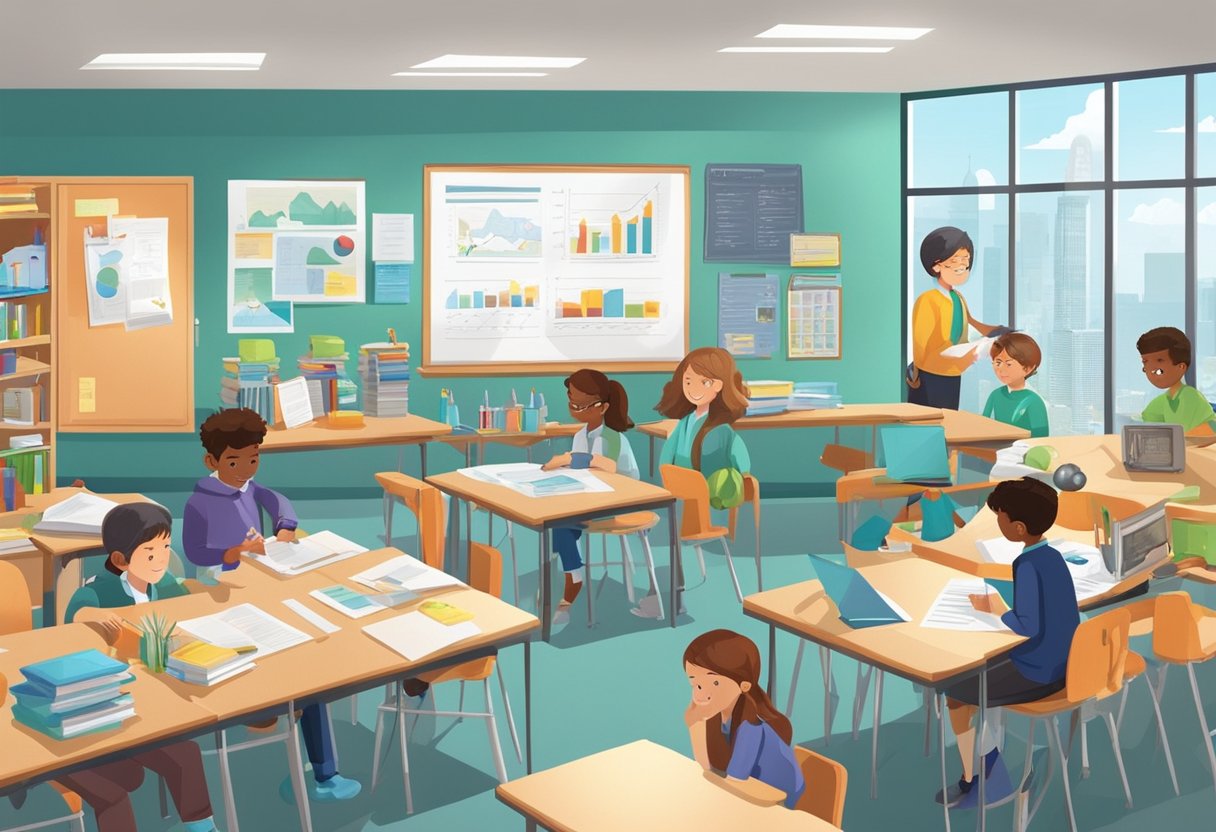 Case Studies: Successful General Science Projects in Schools Across the UK Science Project,Science LearningMole A classroom with students working on various science projects, including experiments, models, and presentations. Posters and charts on the walls showcase successful past projects