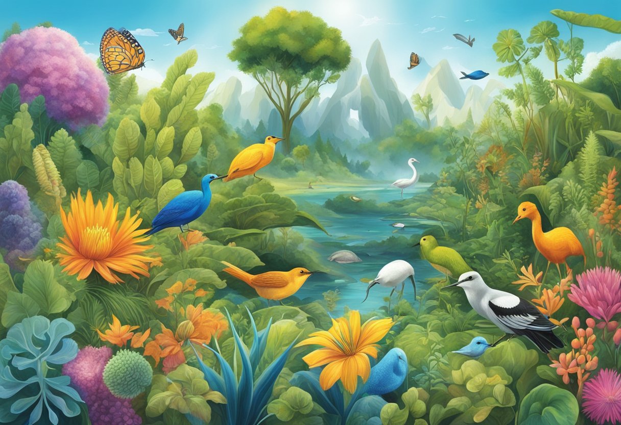 Comprehensive Guide to Biology for Primary Students: Exploring the Wonders of Life Science Together biology,Animals LearningMole biology: A colorful and engaging illustration of various plants, animals, and microorganisms in their natural habitats, showcasing the diversity of life on Earth