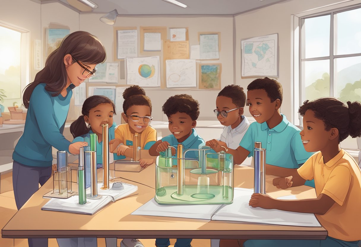 Interactive Experiments Resources: Engaging Young Learners with Hands-on Science Activities Interactive Experiment,Experiment LearningMole A group of young learners engage in interactive experiments during a virtual field trip, surrounded by engaging resources that enhance their discovery