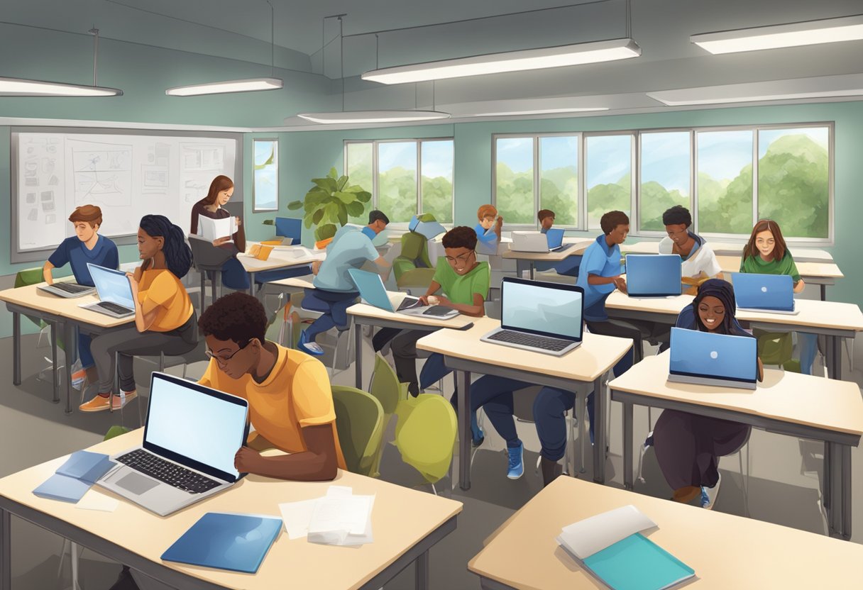 Case Studies: Successful Biology Projects in Schools - Inspiring Young Scientists Across the UK Biology project,biology LearningMole Biology project: A classroom setting with students using laptops and tablets to research and collaborate on biology projects