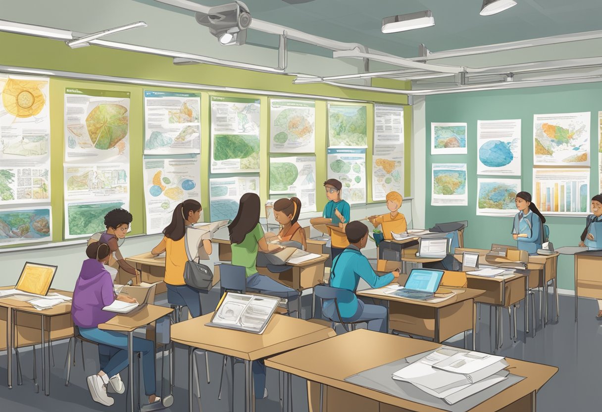 Case Studies: Successful Biology Projects in Schools - Inspiring Young Scientists Across the UK Biology project,biology LearningMole Biology project: A classroom with students engaged in hands-on biology projects, surrounded by posters and displays of successful case studies