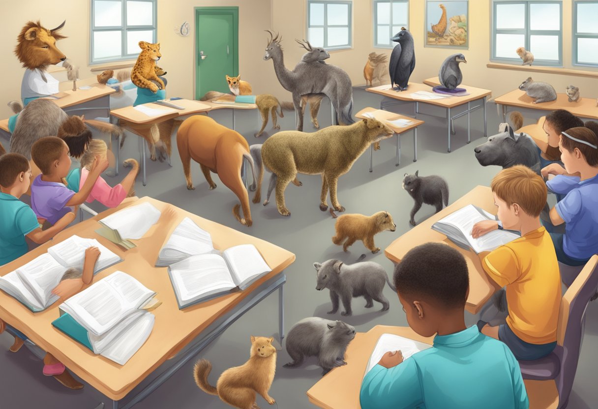 Advanced Human Body & Animals Techniques for Upper Primary Classes: Fun Learning Activities for Young Scientists Human Body,Animal,upper primary LearningMole Human Body: A group of animals learning advanced human body techniques in a classroom setting