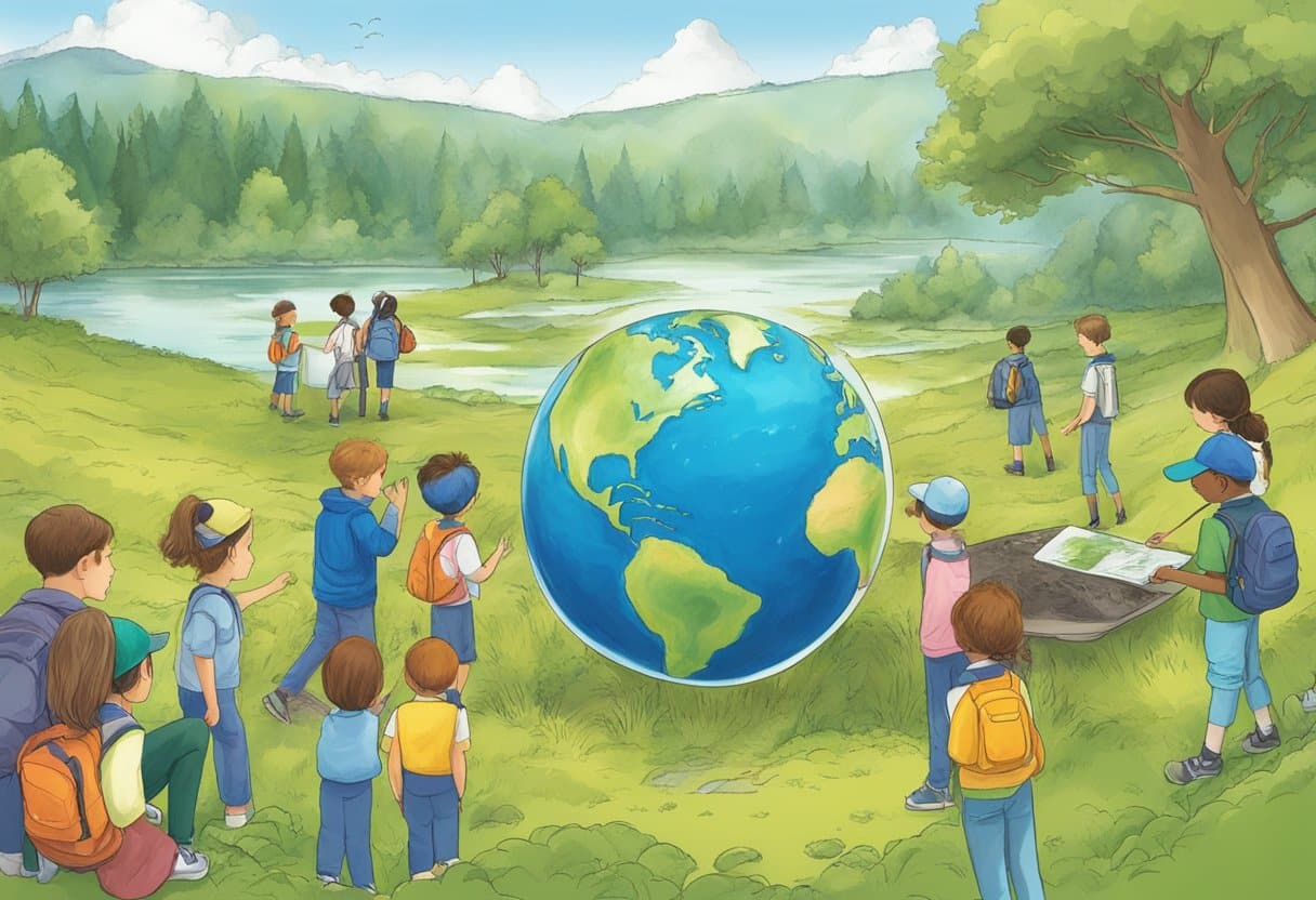 Advanced Earth and Space Techniques for Upper Primary Classes: Fun Ways to Explore Our Universe Earth and Space,Earth LearningMole Earth and Space: A group of upper primary students using advanced earth and space techniques to analyze the impact of human activities on the environment