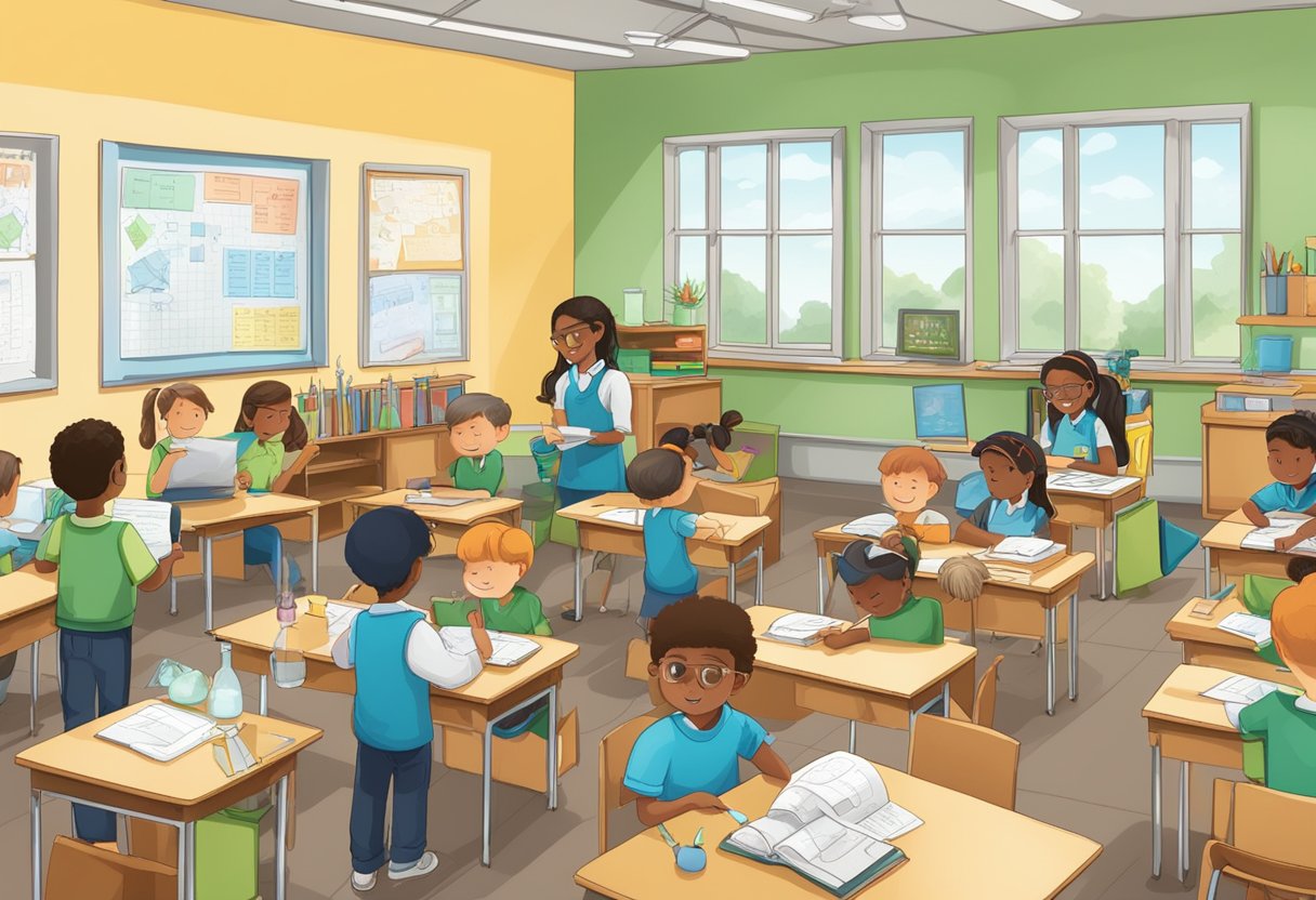 Experiments in Cross-Curricular Learning: 7 Engaging Ways experiments,education LearningMole A classroom with students conducting science experiments while incorporating math, language arts, and critical thinking skills