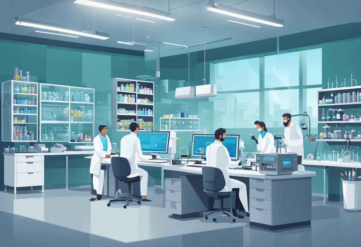 Exploring New Trends in Experiments Education: Innovative Teaching Methods experiment LearningMole A modern laboratory with cutting-edge equipment and technology, surrounded by researchers conducting experiments and analyzing data