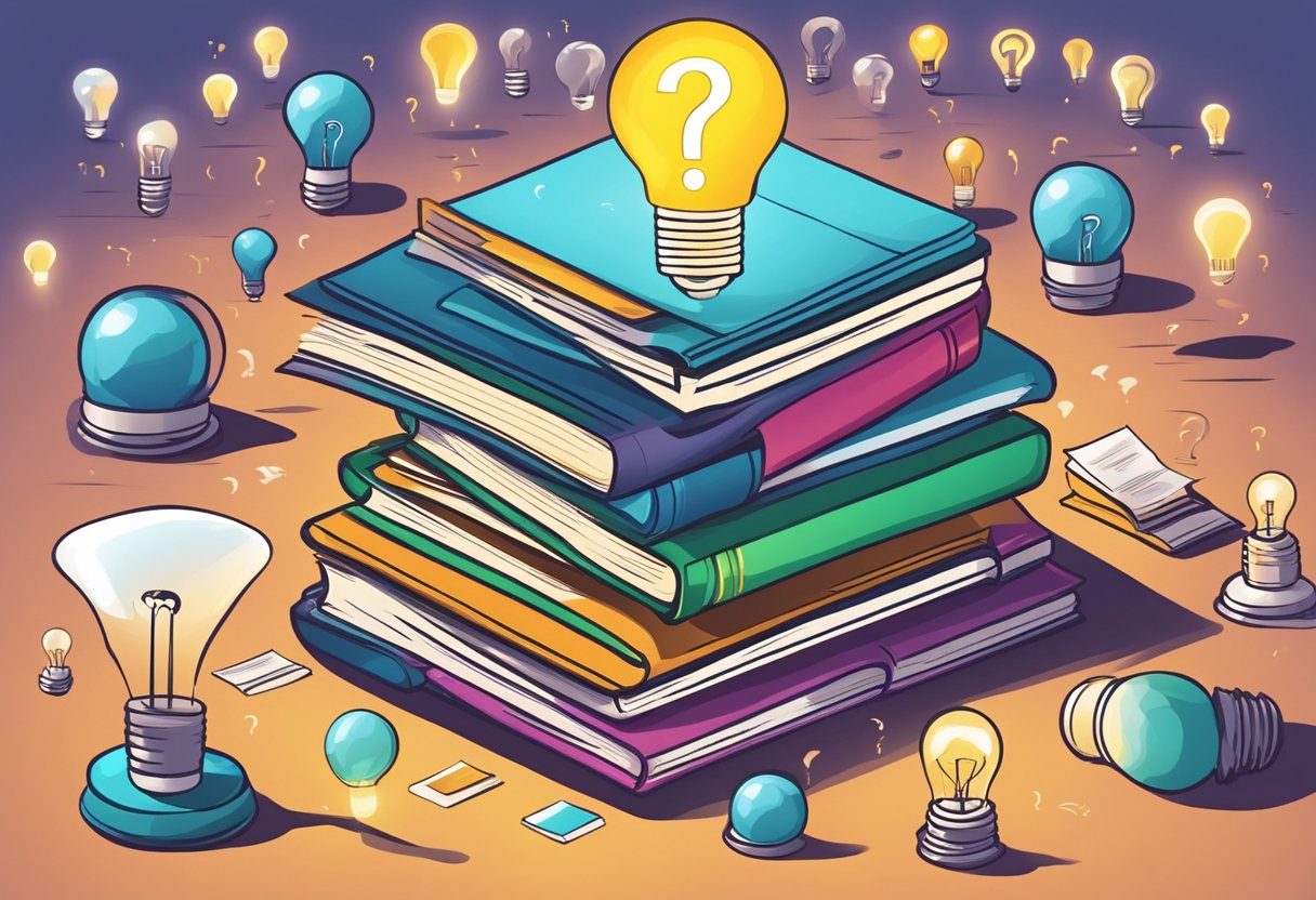 New Trends in Reading Comprehension Education: For Tomorrow's Learners reading comprehension,education LearningMole A stack of open books surrounded by question marks and lightbulbs