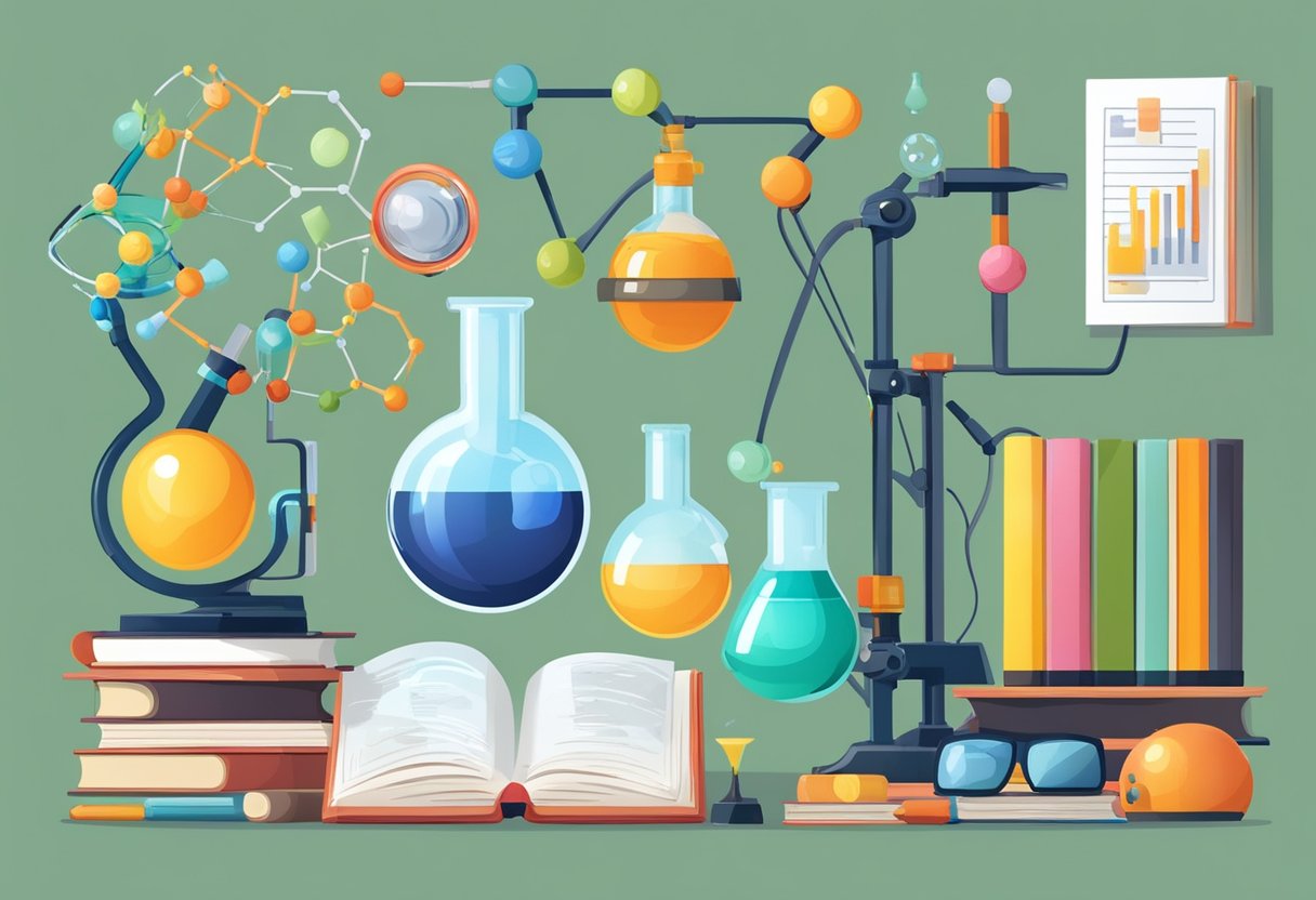 Experiments in Cross-Curricular Learning: 7 Engaging Ways experiments,education LearningMole A science experiment set up with various materials and tools, surrounded by books and educational resources from different subjects