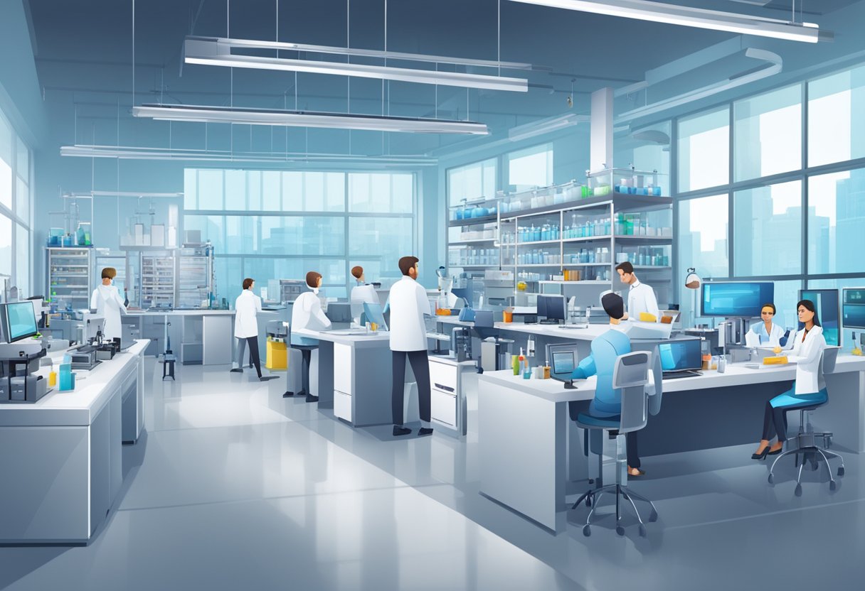 Exploring New Trends in Experiments Education: Innovative Teaching Methods experiment LearningMole A modern laboratory with advanced equipment and technology, surrounded by collaborative workspace and industry professionals