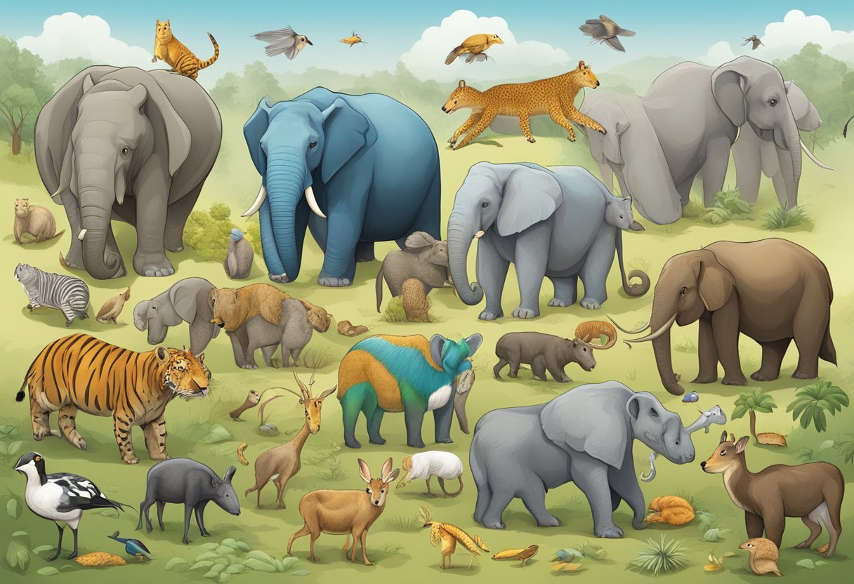 Comprehensive Guide to Human Body & Animals for Primary Students: Fun Learning for Young Explorers human body,animal LearningMole A diverse group of animals, from small insects to large mammals, are shown with clear and colorful protective barriers surrounding their bodies