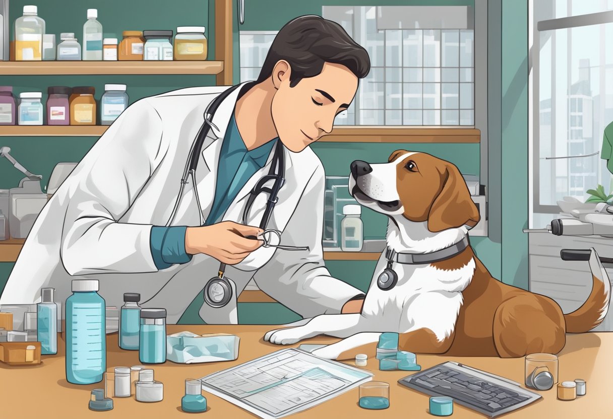 Human Body and Animals: Common Mistakes When Comparing Biology Human Body,animals LearningMole A veterinarian administering medicine to a dog, surrounded by medical equipment and charts, with a focus on proper dosage and care