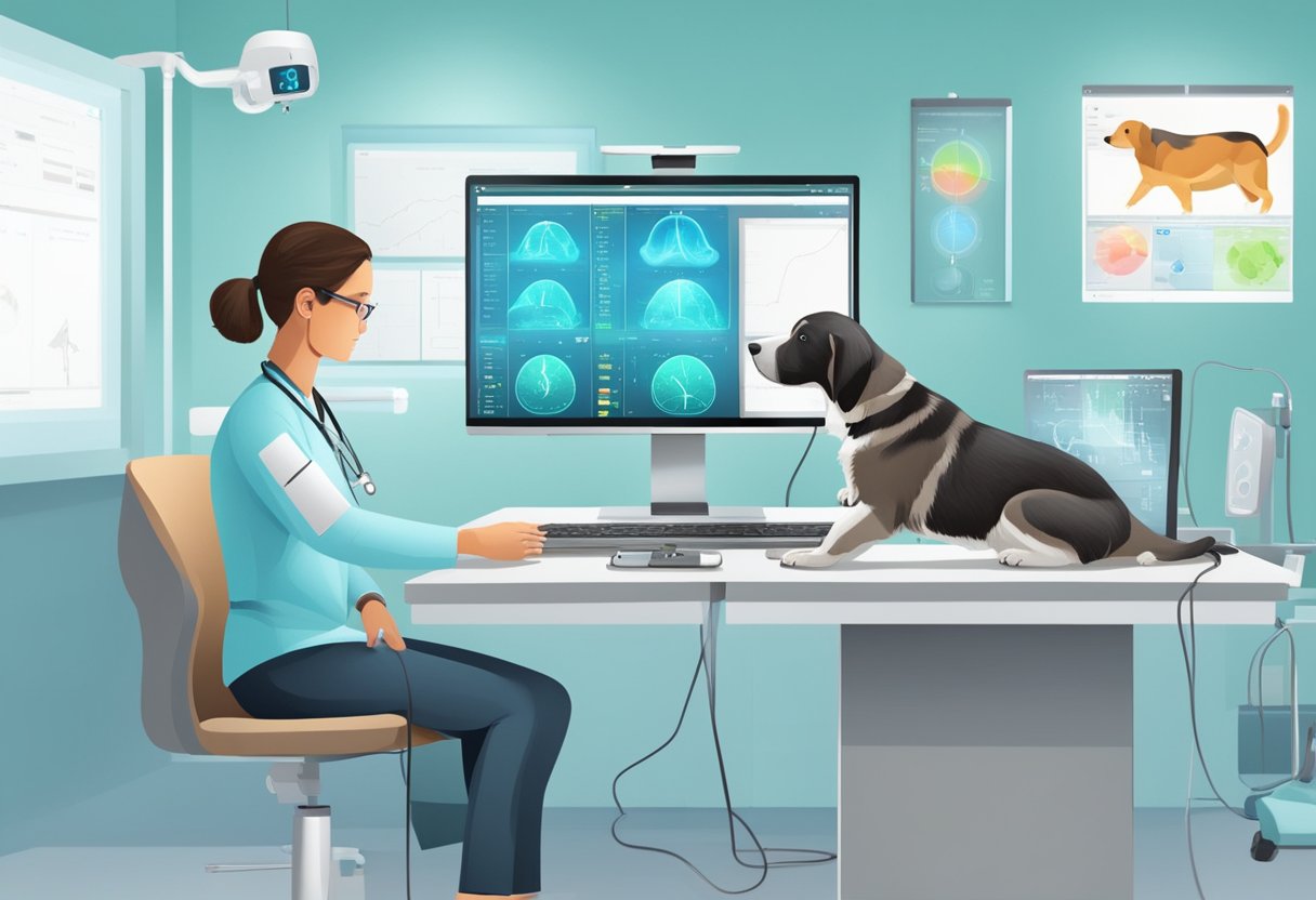 Assessment and Progress Tracking in Human Body and Animals: 7 Modern Methods Human Body and Animal,assessment LearningMole A veterinarian using high-tech equipment to monitor an animal's vital signs and track its health progress in a modern clinic setting