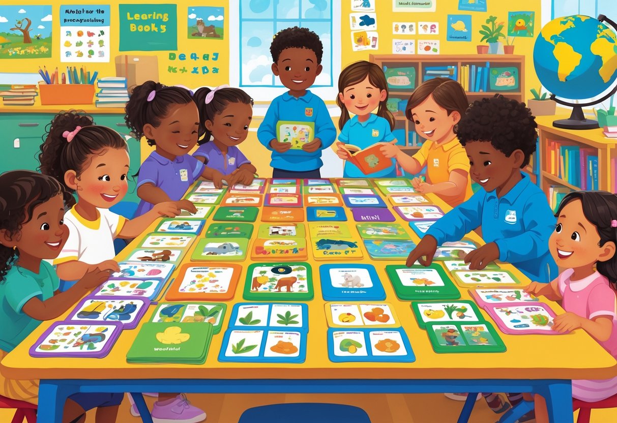 Year 2 Teaching Resources: Essential Tools and Creative Ideas Year 2 Teaching Resources LearningMole Young children in a classroom using colourful learning packs and educational materials arranged on a table.