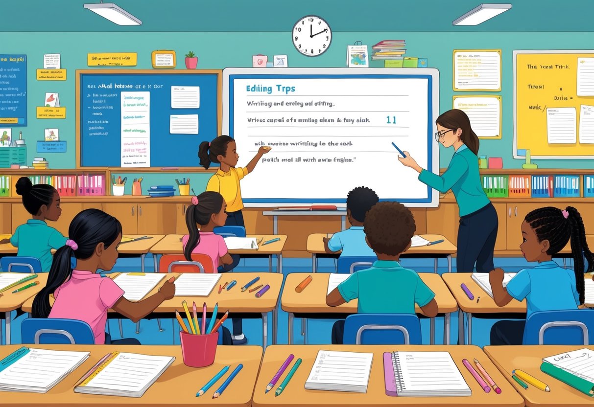 Year 5 Teaching Resources: Comprehensive Guide for Teachers LearningMole Children in a Year 5 classroom using writing and editing tools while a teacher supports them.
