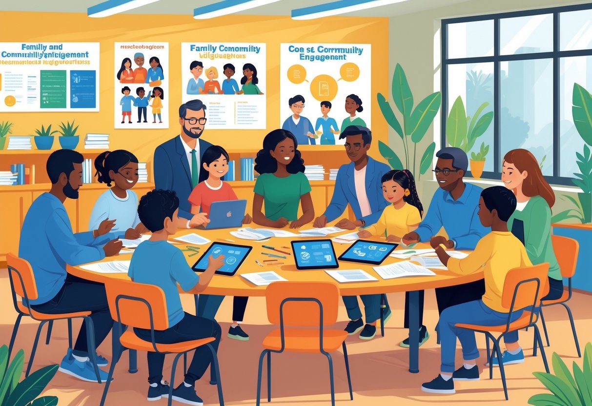 Curriculum Planning Resources: Comprehensive Guide for Educators LearningMole A diverse group of adults and children working together around a table with educational materials in a bright community centre.