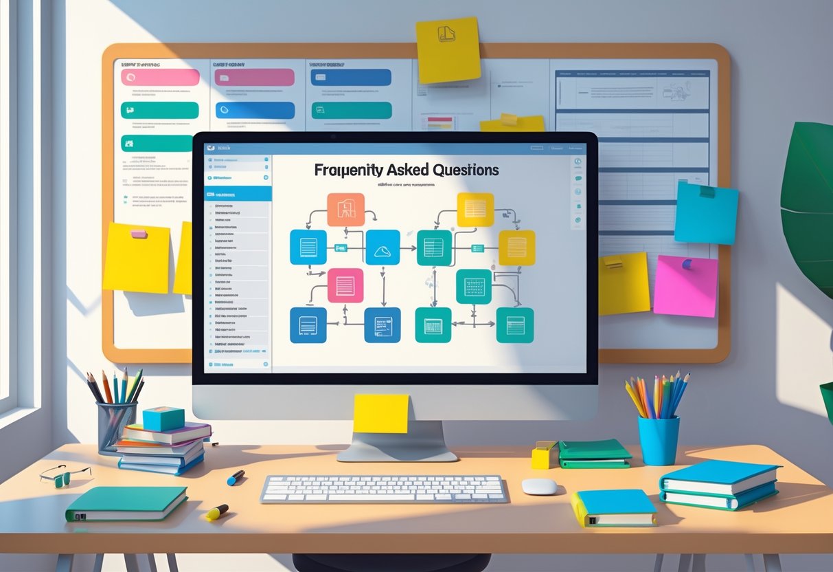 Scheme of Work Template: The Essential Guide for Teachers LearningMole A tidy office desk with a computer showing a diagram of questions and answers, surrounded by office supplies and a board with pinned cards in the background.