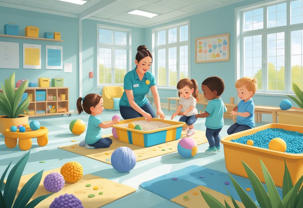 Sensory Learning Resources: Comprehensive Guide to Strategies & Activities LearningMole Children safely engaging with sensory toys under adult supervision in a bright, organised indoor learning space.