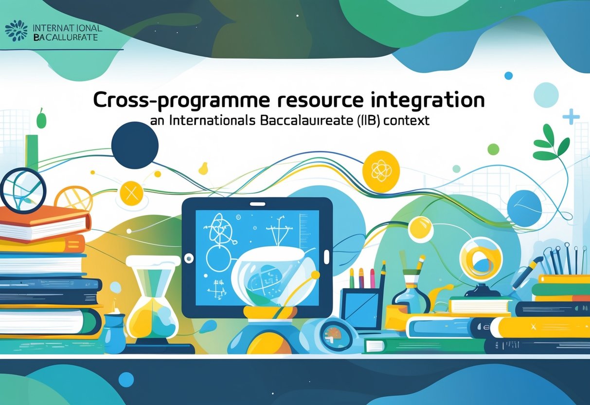 IB Curriculum Resources: Comprehensive Guide for Every Programme IB Curriculum LearningMole An illustration showing various educational resources like books, tablets, and scientific tools connected by colourful lines, representing integration across different learning programmes.
