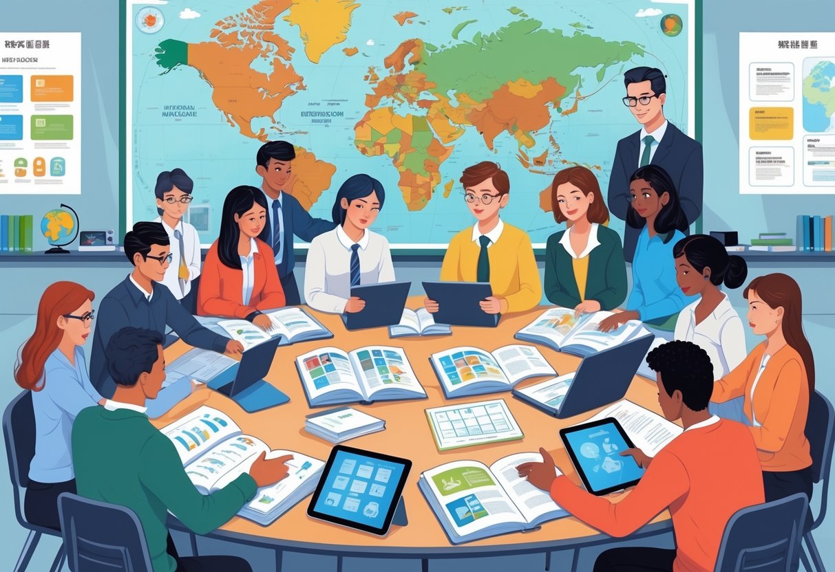 International Curriculum Resources: Essential Guides for Global Learning international curriculum LearningMole A group of educators and students working together around a table with international curriculum materials in a classroom setting.