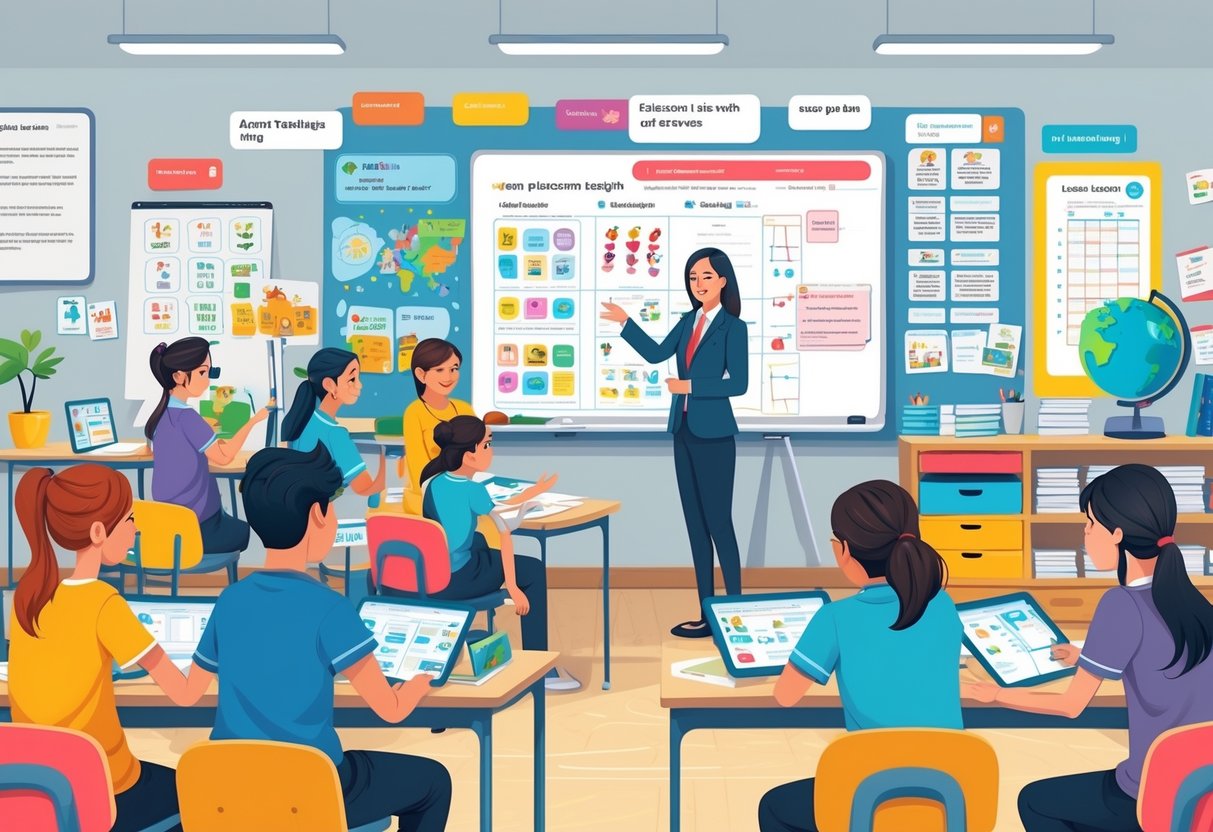 EFL Teaching Resources: Essential Tools for Effective Language Lessons EFL Teaching LearningMole A teacher and diverse students in a classroom with educational materials and teaching resources, engaged in a language lesson.