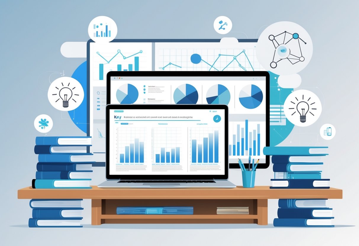 OECD Education Resources: Comprehensive Guide for Schools & Policymakers OECD LearningMole A tidy workspace with books, a laptop showing charts, and floating icons representing education and research, set against a background of educational infographics.