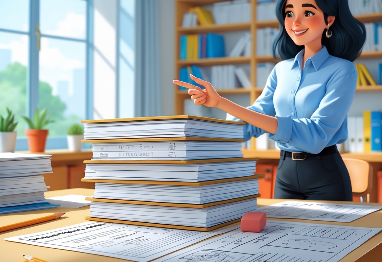 Practice Worksheets: Essential Guides, Types & Tips for Learners LearningMole A teacher helping a student at a desk with worksheets and writing tools in a bright, organised study area.