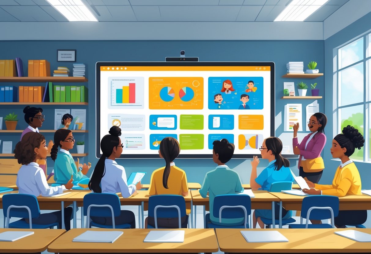Video Tutorials for Teachers: Top Resources & Effective Strategies LearningMole A group of teachers watching educational videos together in a bright classroom, surrounded by books and digital devices.