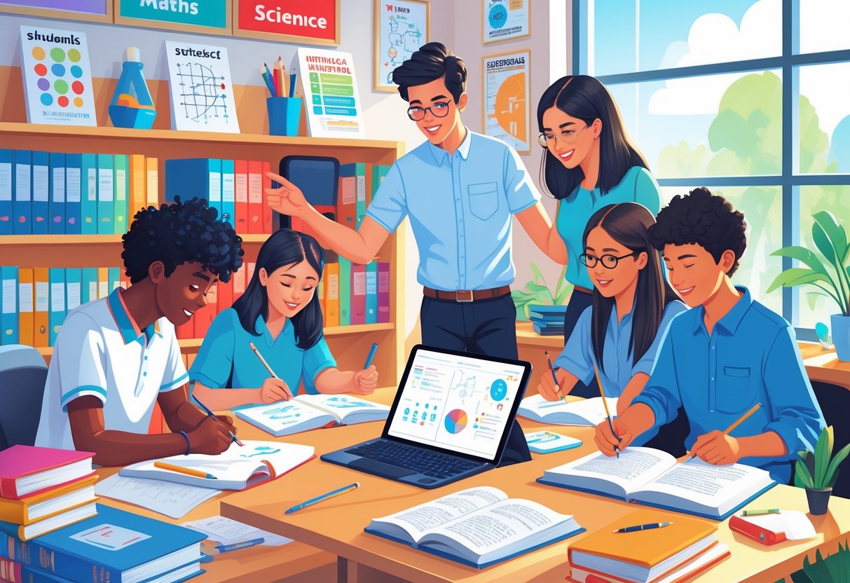 Homework Help Resources: Your Guide to the Best Tools and Tips LearningMole A group of students receiving homework help from a tutor in a bright study room with books and digital devices.