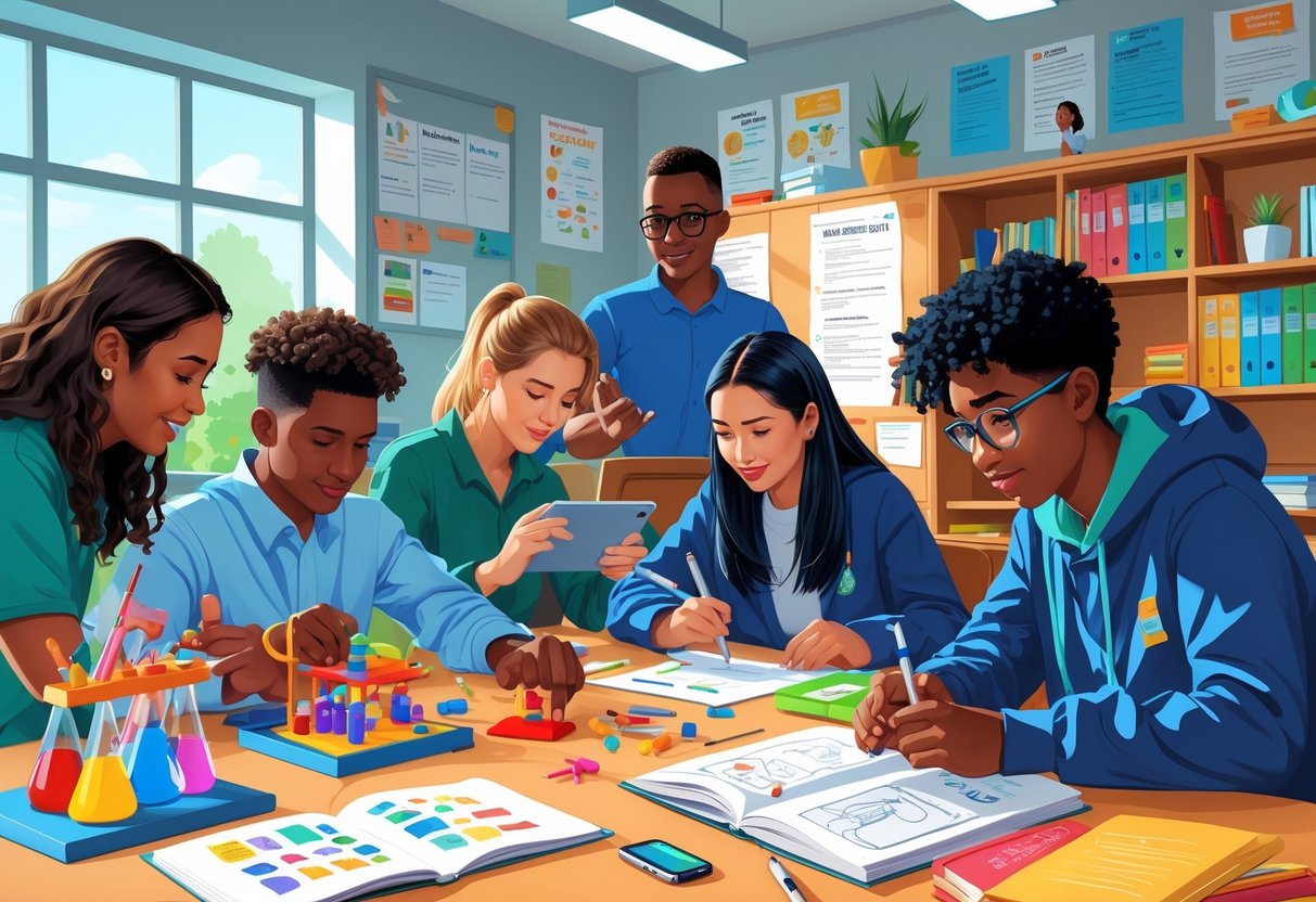 Project Homework Ideas: Inspiring Creative Assignments for Students LearningMole A classroom where students are working on different types of project homework with a teacher assisting them.