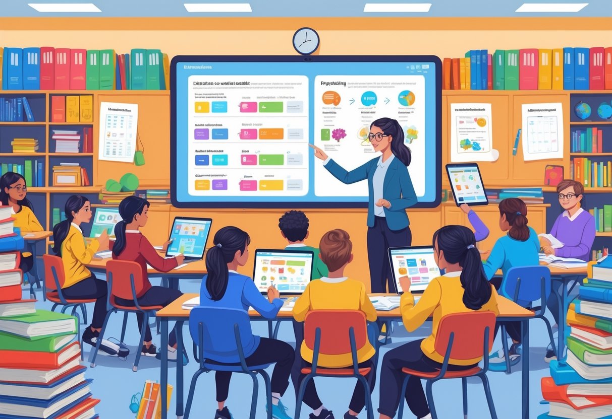 British Curriculum Resources: Comprehensive Guide for Teachers & Schools LearningMole A classroom with students and a teacher using books and tablets, working together with educational materials related to the British curriculum.