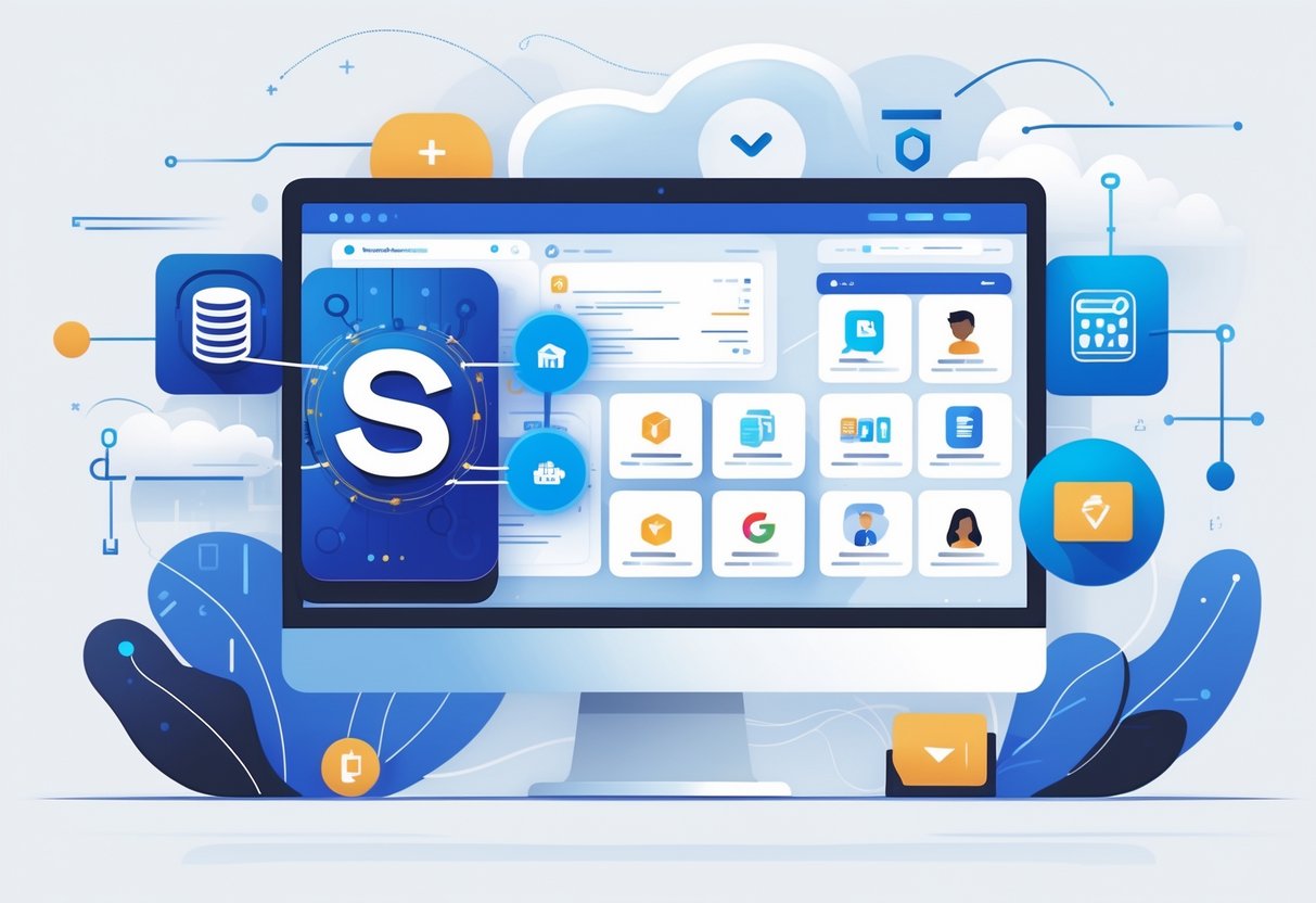 Google Classroom Resources: Essential Digital Tools for Educators Google Classroom LearningMole A computer screen showing interconnected icons representing Student Information Systems linked to Google Classroom resources, with glowing lines and technology-themed background.