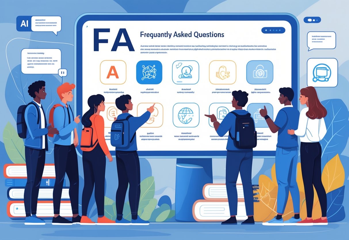 AI Digital Citizenship Education: Essential Skills for Schools LearningMole A group of students and educators gathered around a large digital screen discussing icons related to AI and digital citizenship in an educational setting.