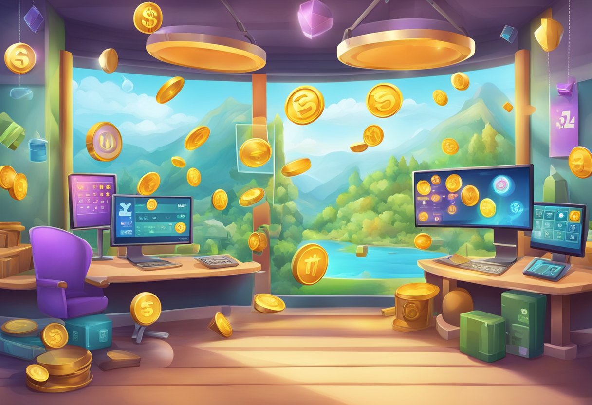 Interactive Maths Games for KS2: Fun Ways to Boost Numeracy Skills Maths games,numeracy,Maths LearningMole Maths Games for KS2: A virtual economy game interface with math challenges and money management features, set in a colorful and engaging environment