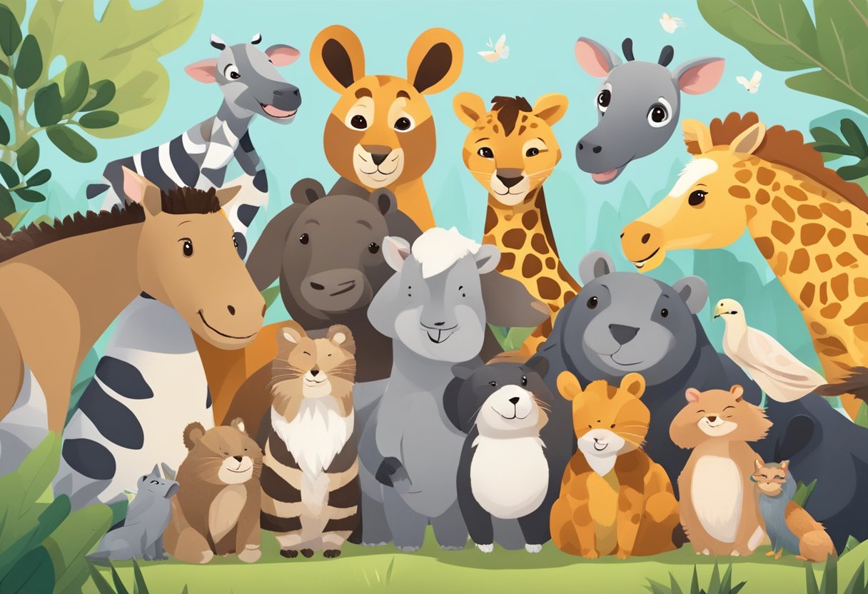 Teaching Healthy Relationships for Kids: Essential Guidance for Parents and Carers healthy relationships,emotion LearningMole A group of diverse animals gather in a circle, smiling and engaging in activities together, showcasing supportive and healthy friendships