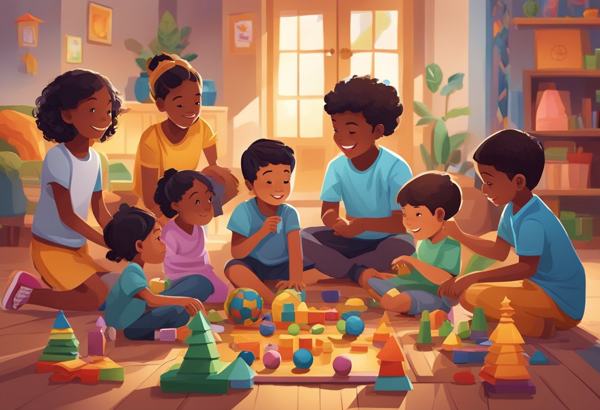 Teaching Cultural Diversity: Fun and Inclusive Activities for Young Learners Teaching Cultural Diversity,children LearningMole A group of children of various ethnicities playing together with traditional toys and games from different cultures in a vibrant, multicultural setting