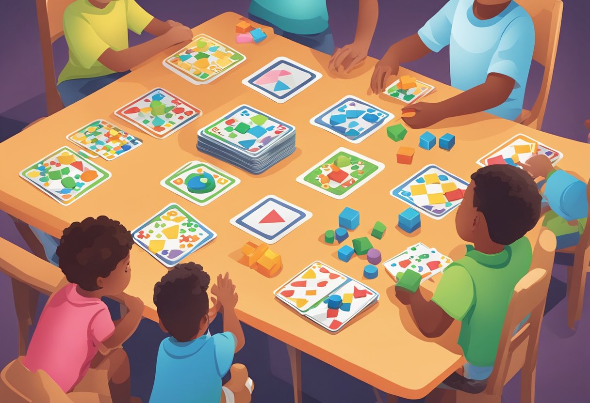 Logic Games Activities for Kids: Fun Ways to Boost Problem-Solving Skills Logic Games LearningMole Logic Games Activities for Kids: A group of children play logic games at a table, comparing shapes, sizes, and patterns. A stack of game cards and colorful game pieces are spread out on the table