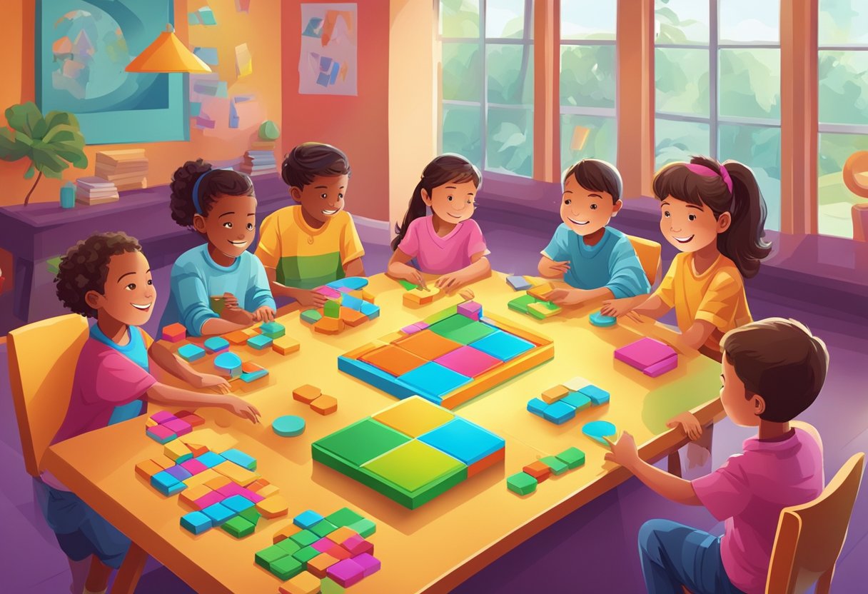 Logic Games Activities for Kids: Fun Ways to Boost Problem-Solving Skills Logic Games LearningMole Logic Games Activities for Kids: A group of kids playing logic games together in a colorful and vibrant setting