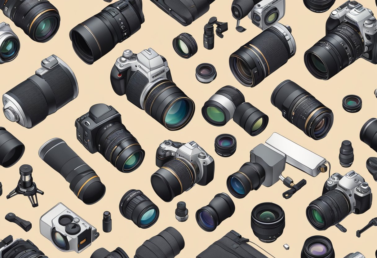 Guide to Teaching Photography Basics: Simple Steps for Aspiring Instructors photography basics,photography LearningMole photography basics: A camera surrounded by lenses, tripods, and other photography accessories on a clean, well-lit table