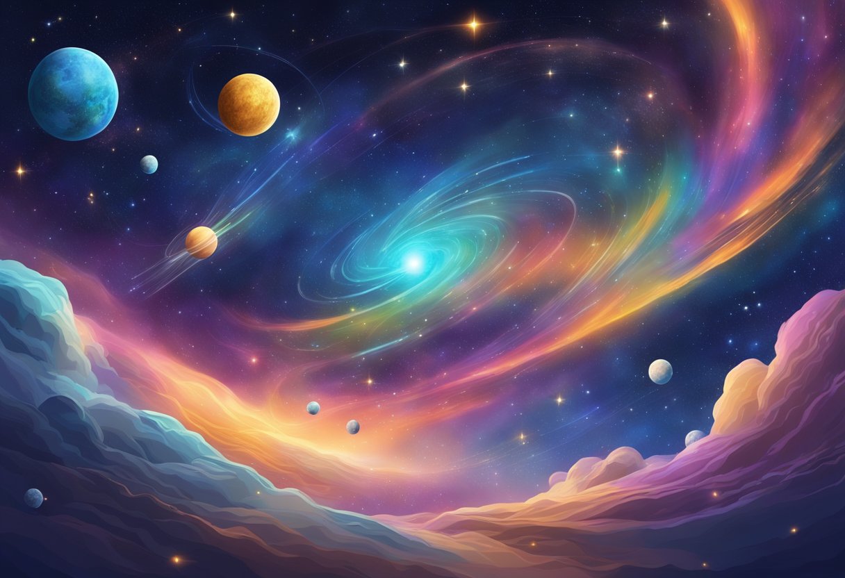 Teaching Astronomy Basics: Making the Universe Accessible for All teaching astronomy,Astronomy Basics,astronomy,Solar system LearningMole A colorful nebula swirls amidst a starry sky, with planets and constellations scattered in the background. A comet streaks across the scene, adding a sense of movement and wonder