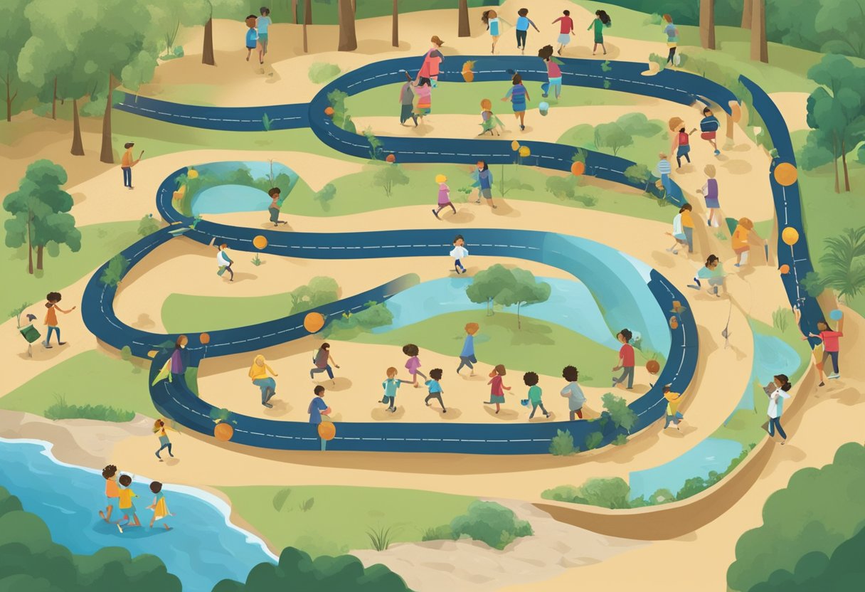American History Activities for Kids: Fun Ways to Discover Our Heritage American history,history activities,U.S. history,history LearningMole Children exploring a timeline of US history, with images of key events and figures displayed along a winding path
