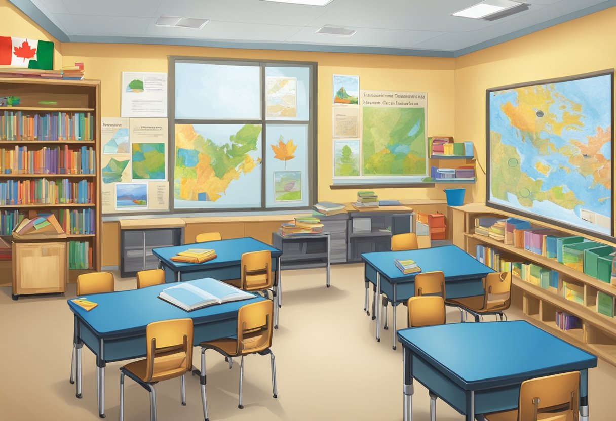 Canadian Curriculum Resources: Essential Tools for UK Educators Canadian curriculum resources,Canadian curriculum,Curriculum resources,Canadian educators,curriculum materials LearningMole A classroom setting with diverse educational materials and resources related to Canadian curriculum, including books, maps, and learning tools