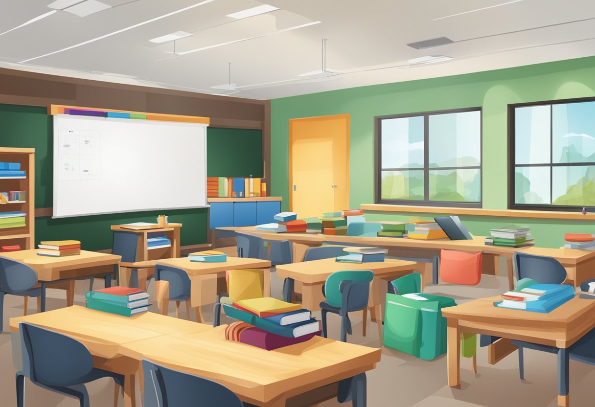 A classroom with diverse learning materials and technology