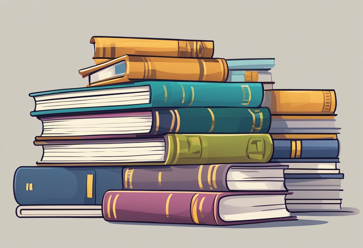 A stack of books with "Frequently Asked Questions" on top